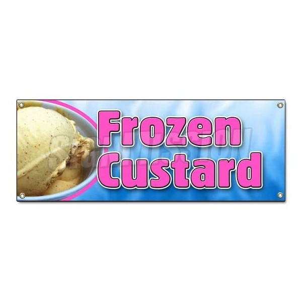 Signmission FROZEN CUSTARD BANNER SIGN ice cream cones sundae banana split homemade B-Frozen Custard - main